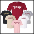 Victory Baseball Script Logo Short Sleeve Cotton T-Shirt