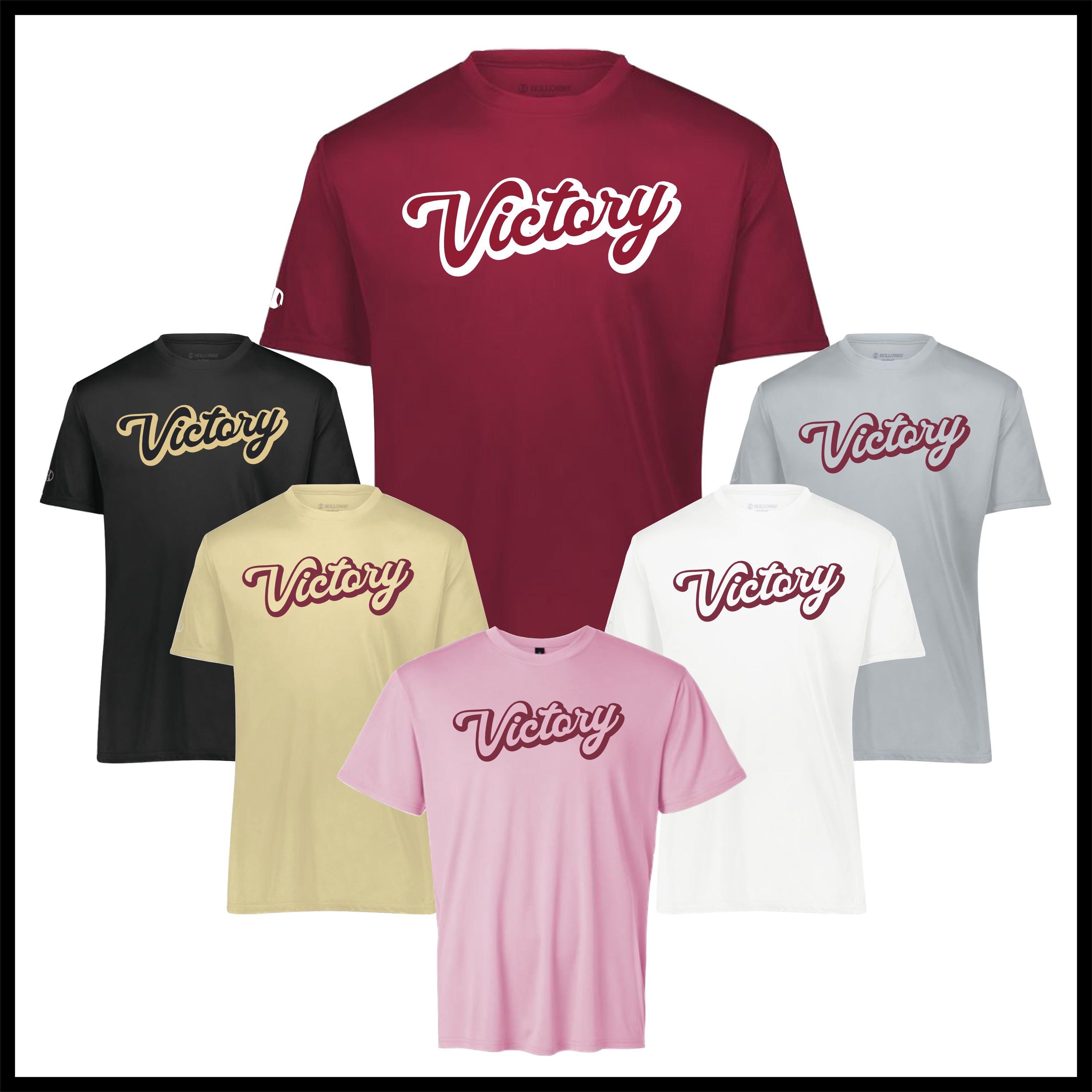 Victory Baseball Script Logo Short Sleeve Poly Wicking T-Shirt