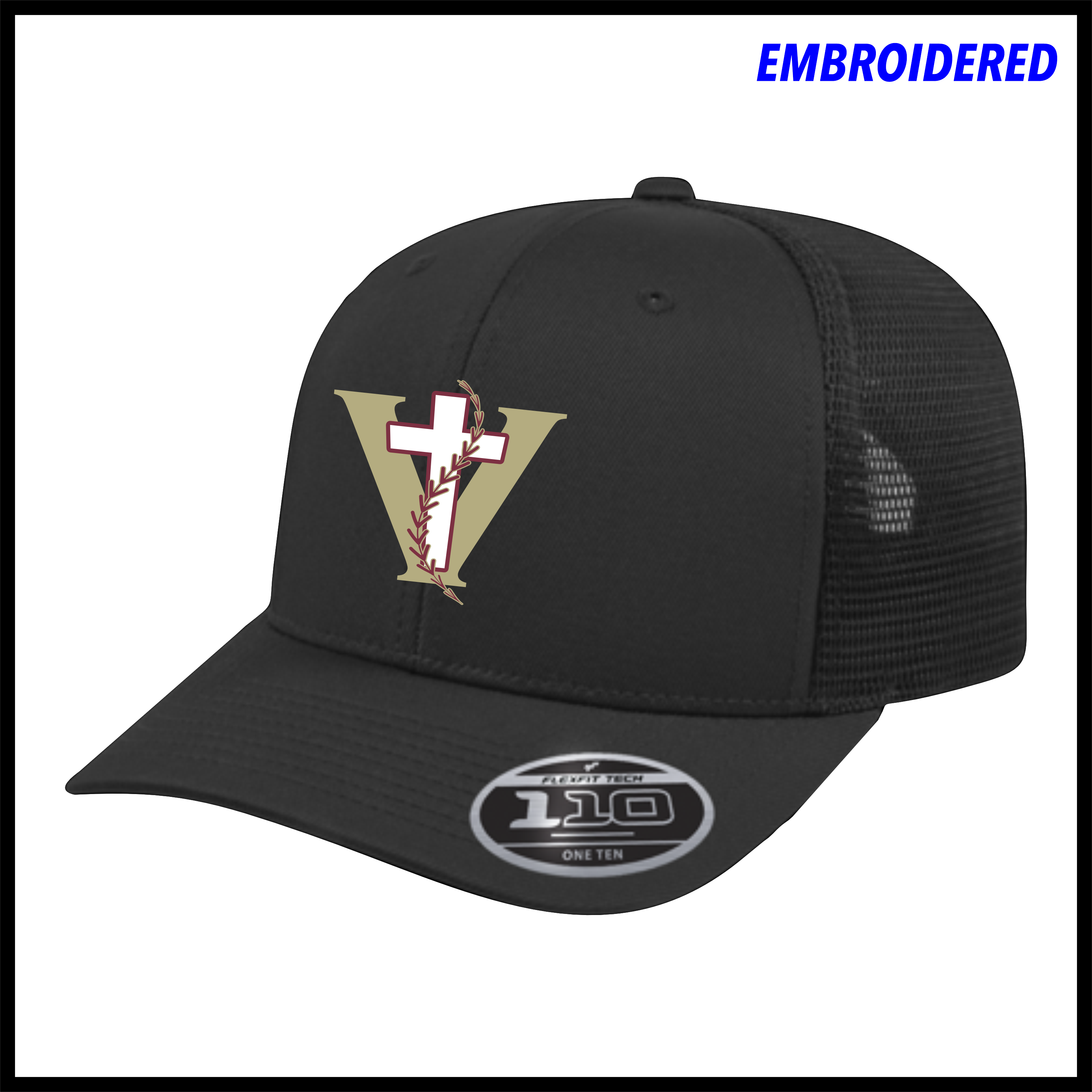 Victory Baseball Black Snapback Trucker Hat