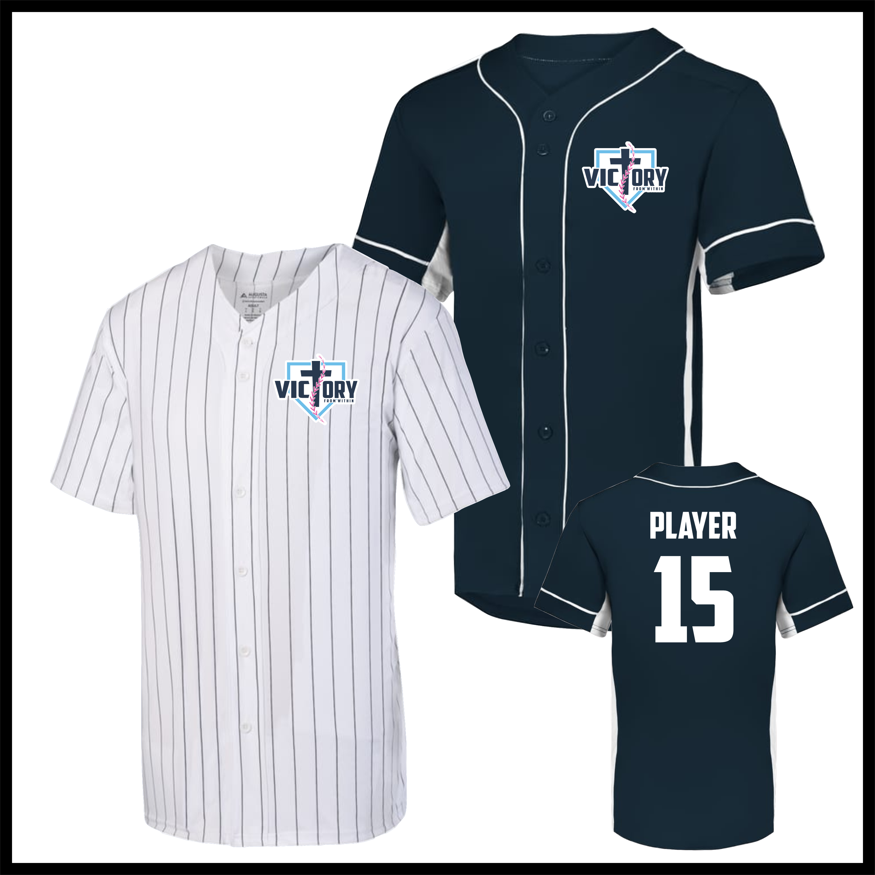 Victory Baseball Full Button Fan Jersey