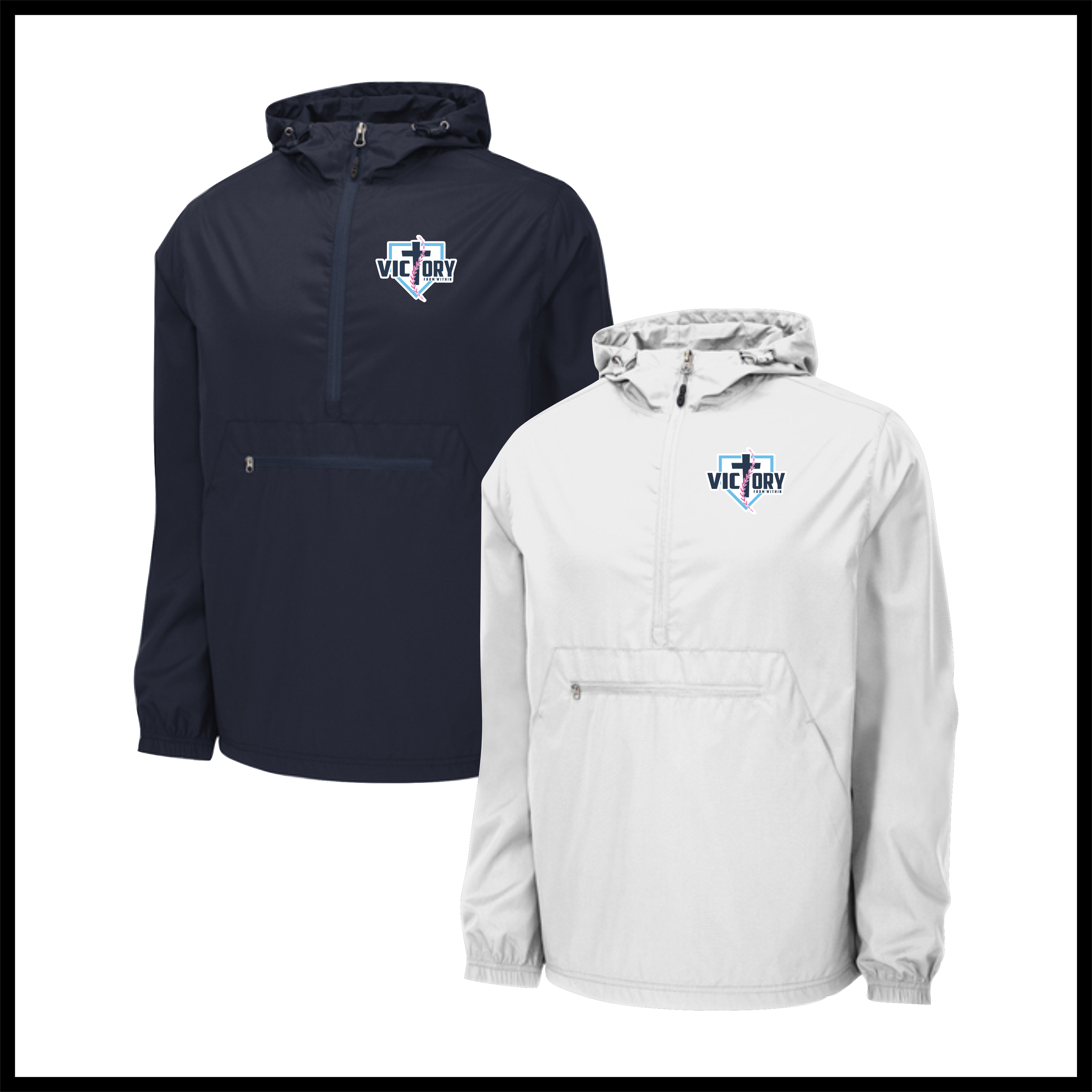 Victory Baseball Packable Pullover Windbreaker