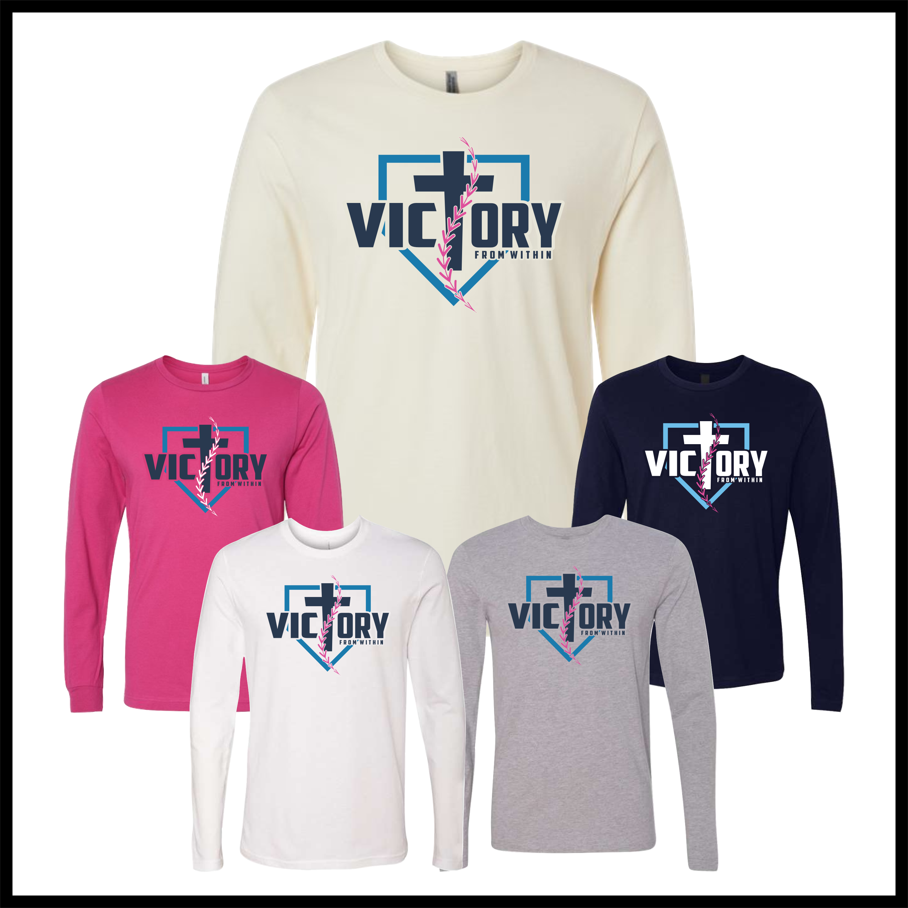 Victory Baseball Long Sleeve Cotton T-Shirt