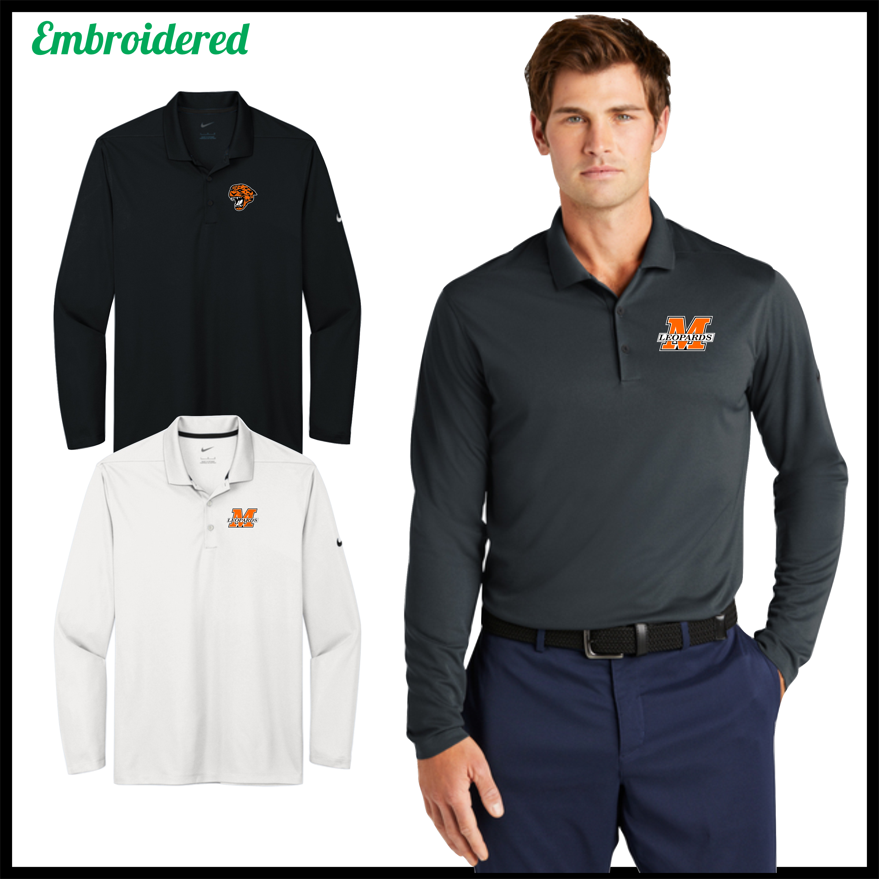 Malvern FB'26 Mens Nike Long Sleeve Polo